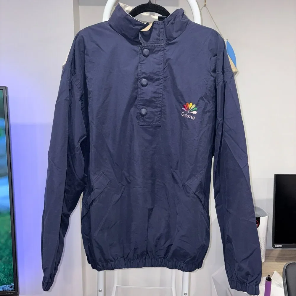 Antigua Colony Pullover Windbreaker Jacket XL Navy Colorblock